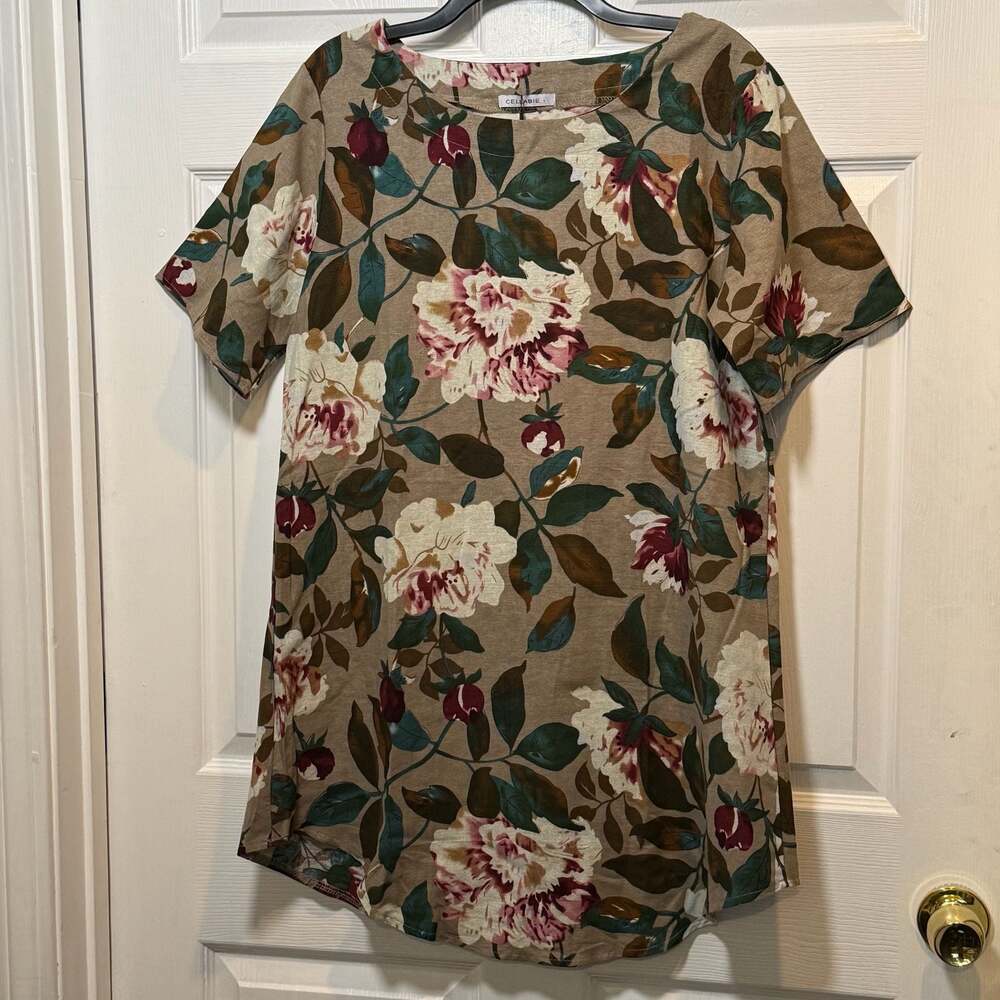 Floral Linen Blend Tunic Top or Mini Dress - NWT!